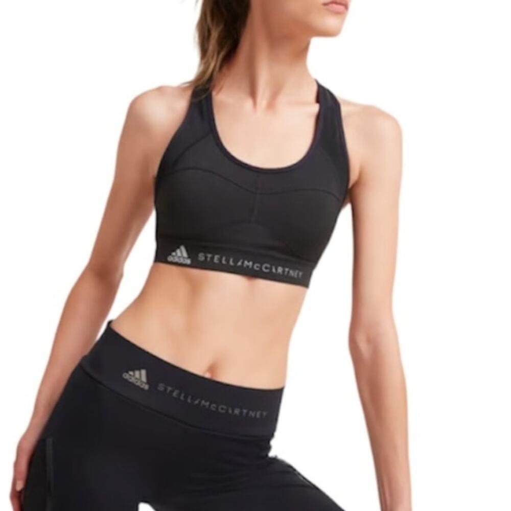 adidas by‎ Stella McCartney Essentials Mesh-Back Sports Bra in Black